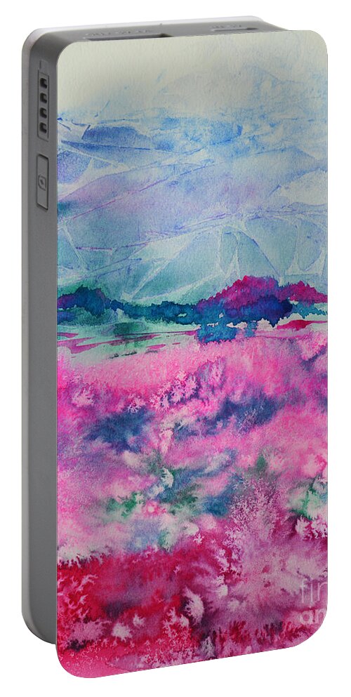 Alpine Portable Battery Charger featuring the painting Alpine Colors by Zaira Dzhaubaeva