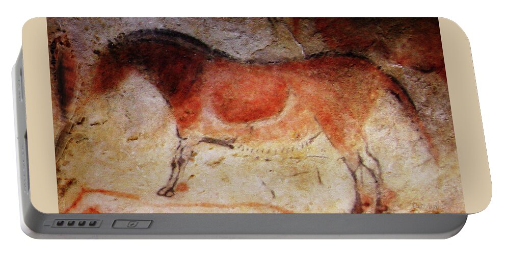Altamira Cave Portable Battery Charger featuring the digital art Altamira Horse by Asok Mukhopadhyay