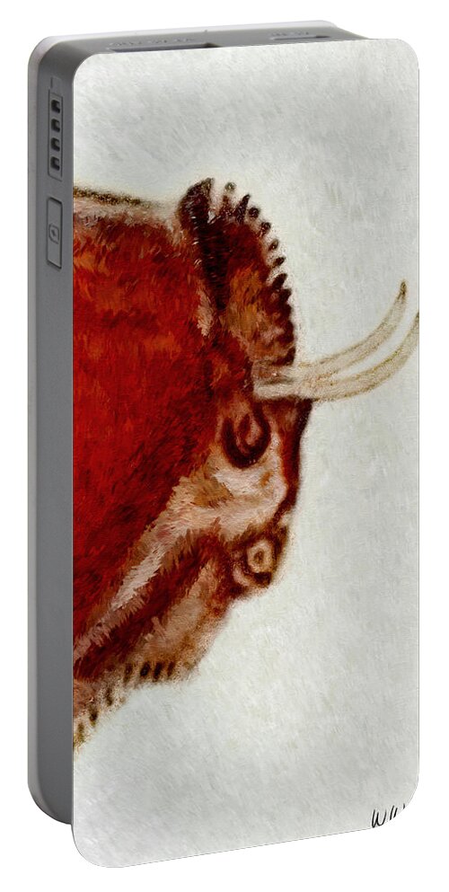 Altamira Portable Battery Charger featuring the digital art Altamira Prehistoric Bison Detail by Weston Westmoreland