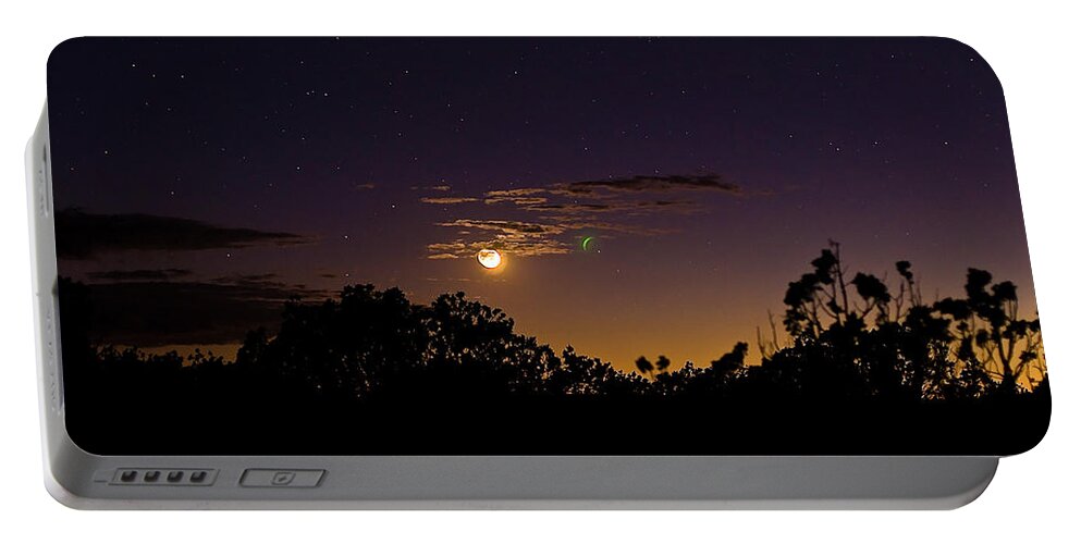 Moon Portable Battery Charger featuring the photograph Alternate Moon by Brad Hodges