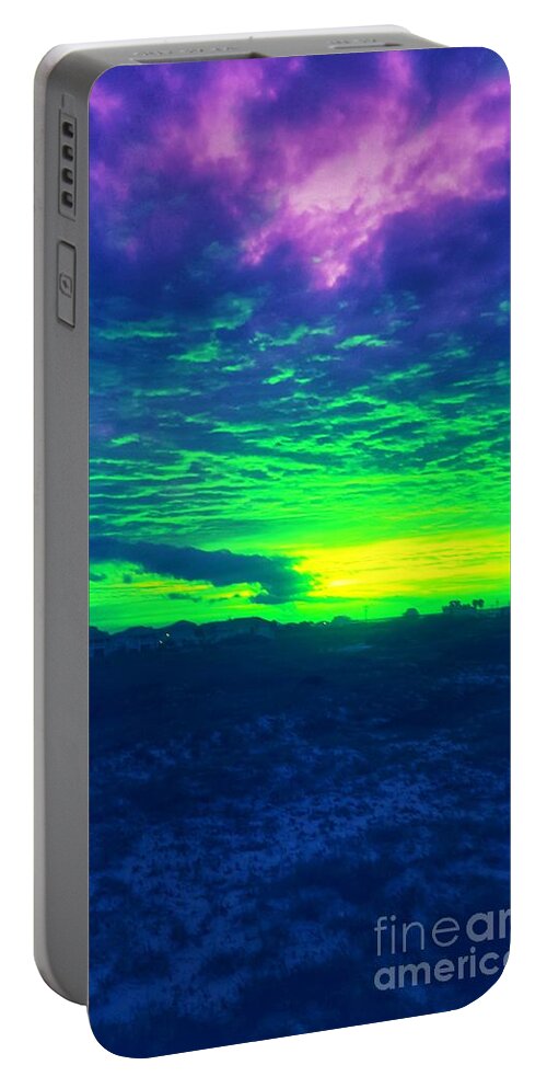 Alternate Portable Battery Charger featuring the photograph Alternate Sunset by Rachel Hannah