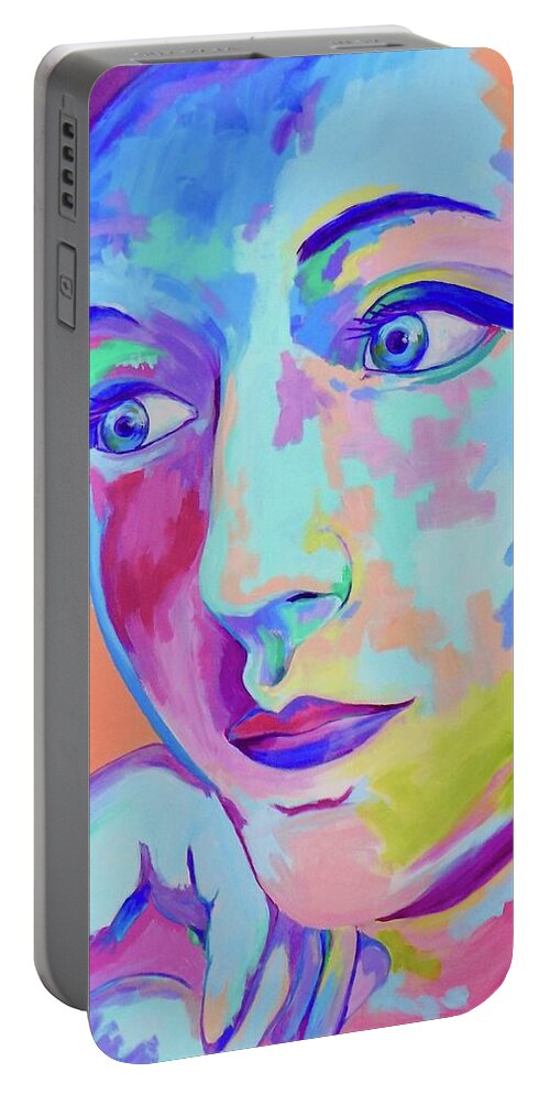  Portable Battery Charger featuring the painting Amber by Janice Westfall