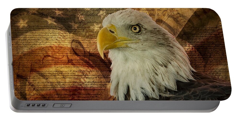 American Bald Eagle Portable Battery Charger featuring the photograph American Icons by Susan Candelario