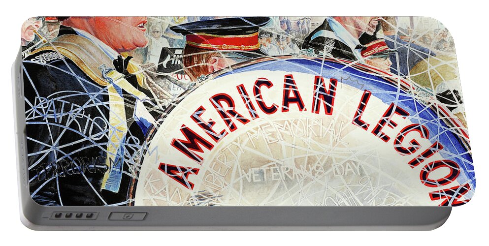 American Legion Portable Battery Charger featuring the painting American Legion by Carolyn Coffey Wallace