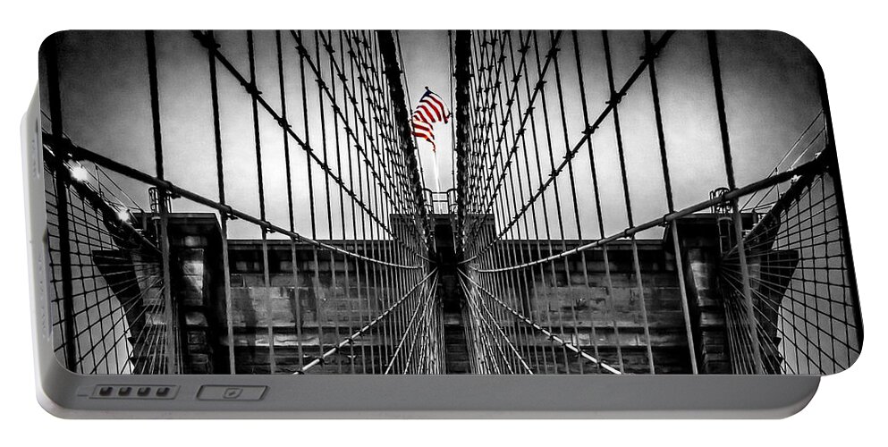 Brooklyn Bridge Portable Battery Charger featuring the photograph American Patriot by Az Jackson