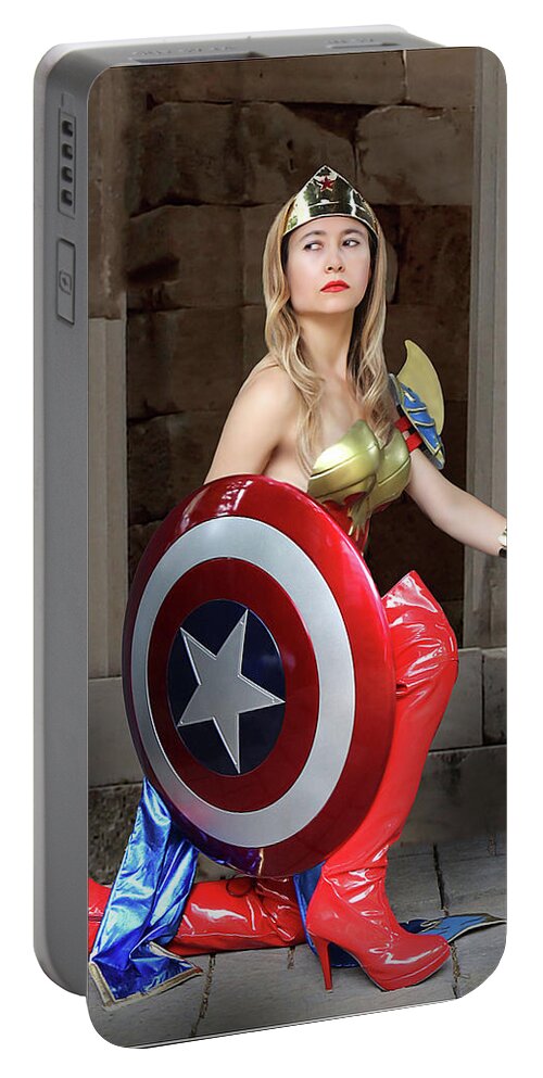 Captain America Portable Battery Charger featuring the photograph American Shield by Jon Volden