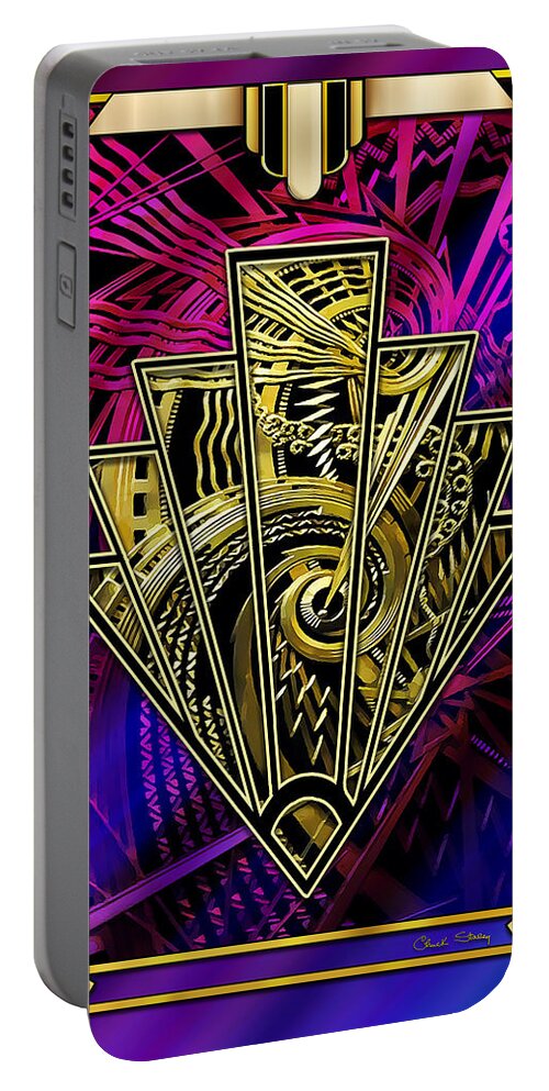 Staley Portable Battery Charger featuring the digital art Amethyst and Gold by Chuck Staley