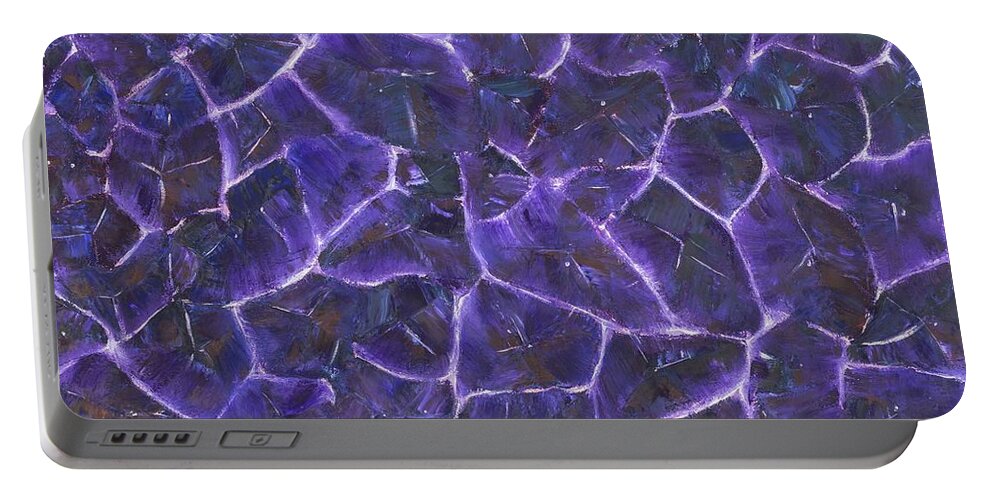 Amethyst Portable Battery Charger featuring the painting Amethyst by Neslihan Ergul Colley
