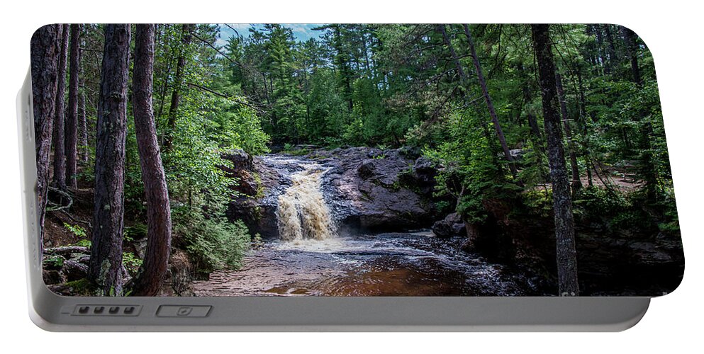 River Portable Battery Charger featuring the photograph Amnicon Falls by Deborah Klubertanz