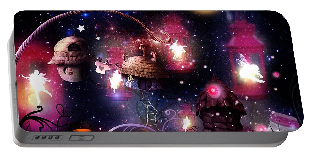 Among Fairies Portable Battery Charger featuring the digital art Among Fairies by Mo T