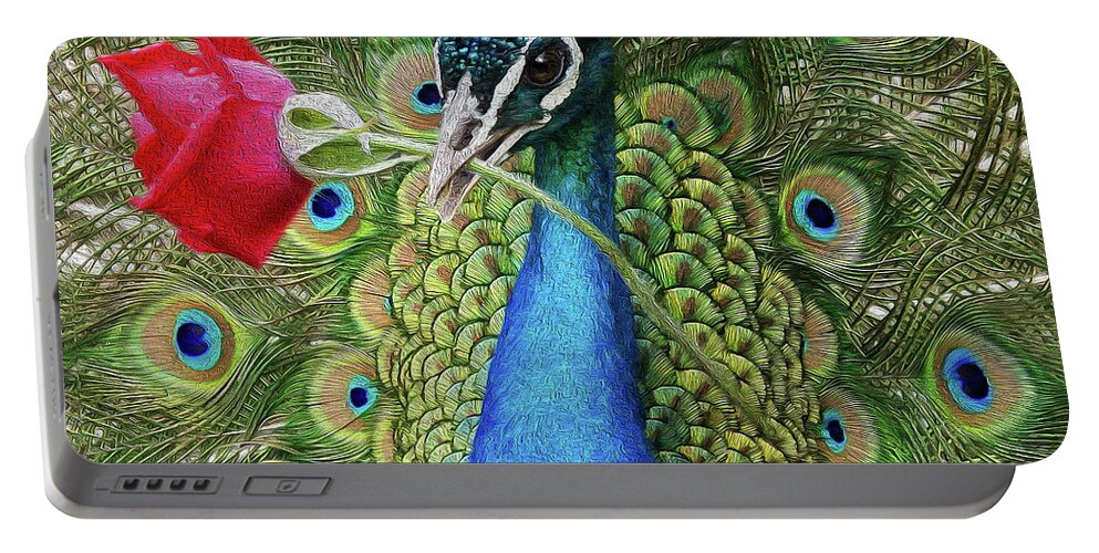 Peafowl Portable Battery Charger featuring the photograph Amore by Art Cole