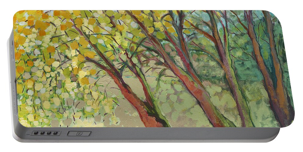 Tree Portable Battery Charger featuring the painting An Afternoon at the Park by Jennifer Lommers
