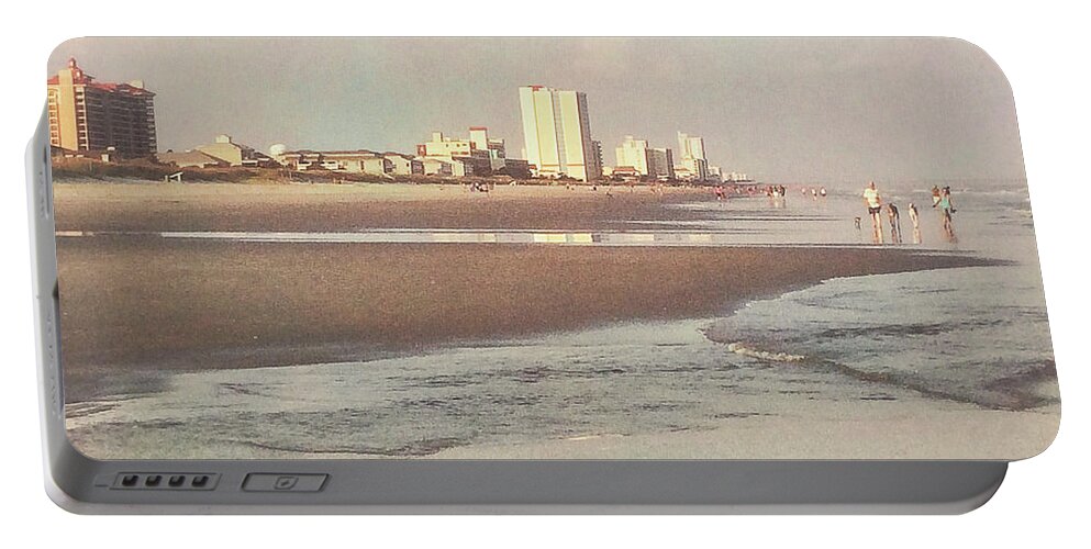 Photograph Portable Battery Charger featuring the photograph An Evening Walking the Grand Strand by Melissa D Johnston