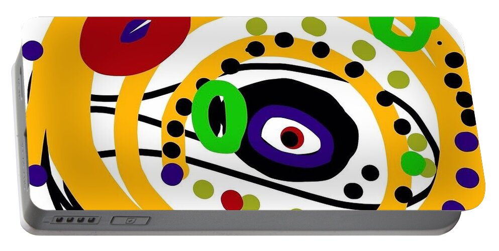 Abstract Portable Battery Charger featuring the digital art An Eye on You by Susan Fielder