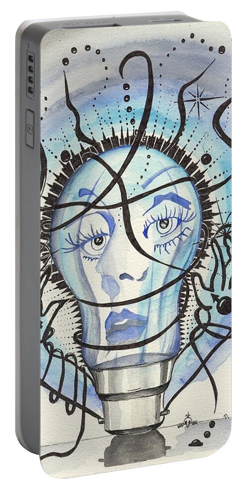 Idea Portable Battery Charger featuring the digital art An idea by Darren Cannell