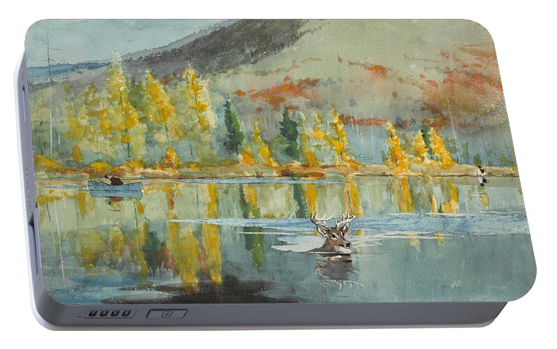 Winslow Homer Portable Battery Charger featuring the painting An October Day by Winslow Homer