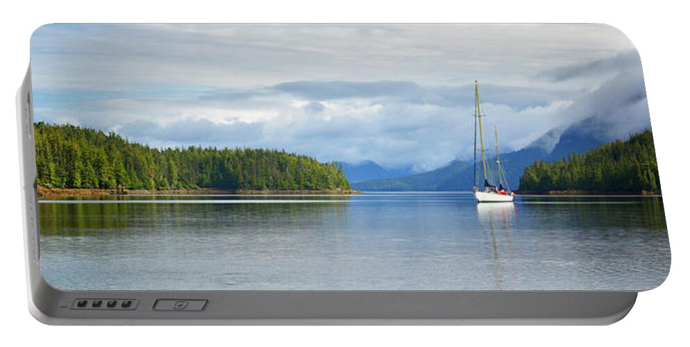 Landscape Portable Battery Charger featuring the photograph Anchored in the Bay by Claudio Bacinello