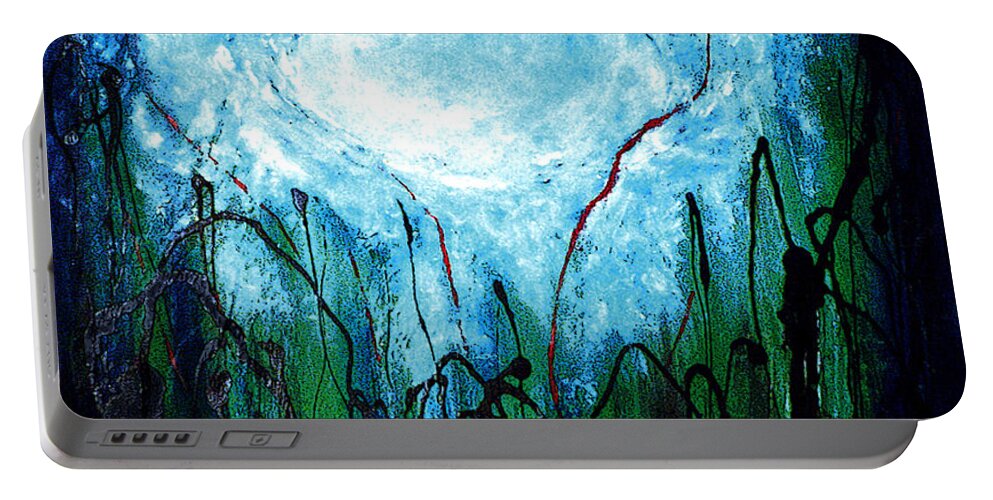 Acrylic Portable Battery Charger featuring the painting And It Was Not So by Gloria Dietz-Kiebron