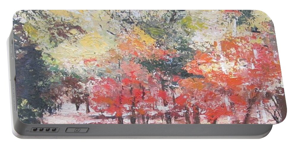 Painting Portable Battery Charger featuring the painting And Then There Was Fall by Paula Pagliughi