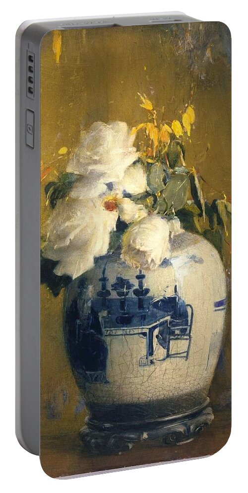 Andreas Achenbach Portable Battery Charger featuring the painting Andreas Achenbach by MotionAge Designs