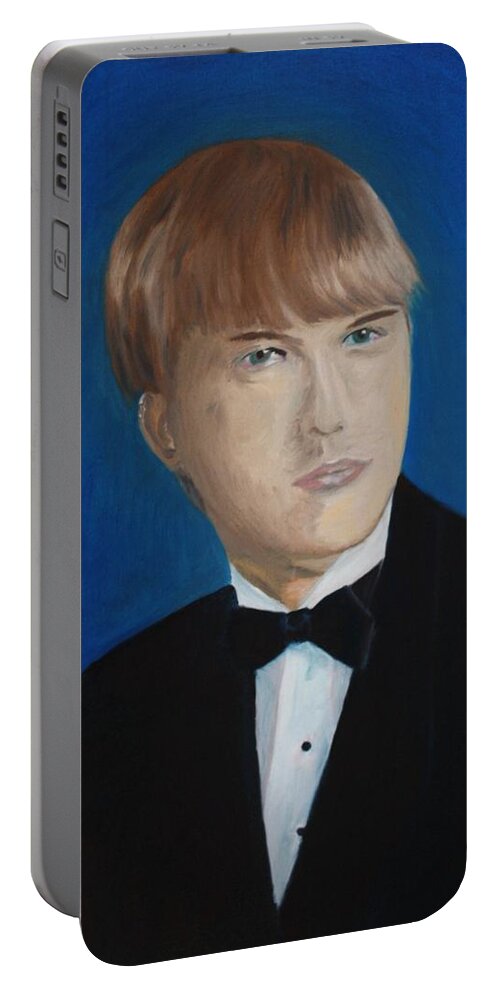 Portrait Portable Battery Charger featuring the painting Andrew by Mike Jenkins