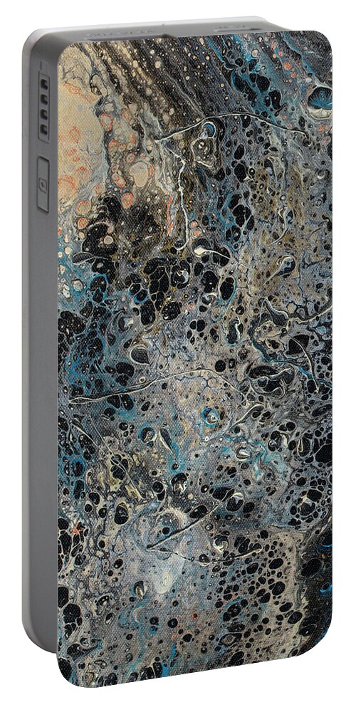 Abstract Portable Battery Charger featuring the painting Andromeda Galaxy by Darice Machel McGuire