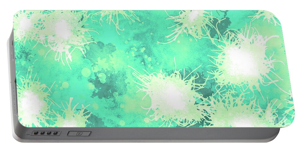 Digital Hand-drawn Painting Portable Battery Charger featuring the painting Anemone Bliss by Tim Richards