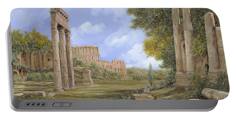 Landscapes Portable Battery Charger featuring the painting Anfiteatro Romano by Guido Borelli