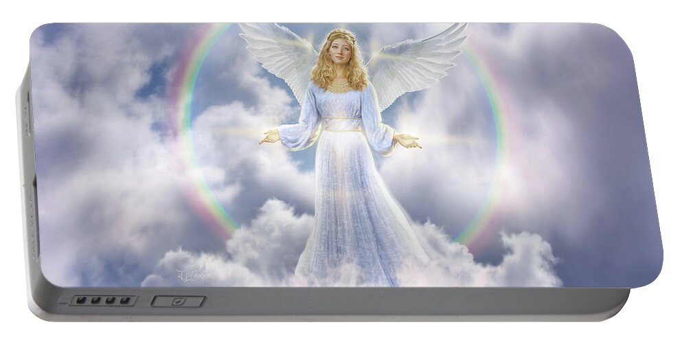 Angel Portable Battery Charger featuring the digital art Angel by Jerry LoFaro