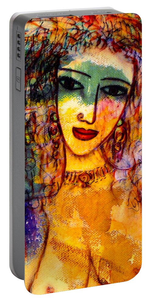 Nude Portable Battery Charger featuring the painting Anita by Natalie Holland