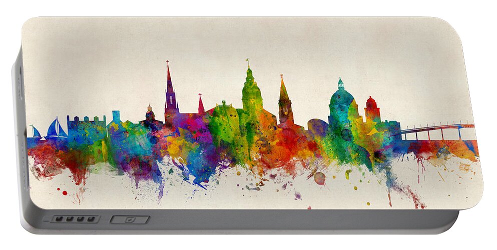 Annapolis Portable Battery Charger featuring the digital art Annapolis Maryland Skyline by Michael Tompsett