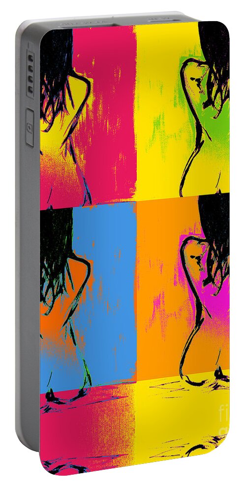 Female Portable Battery Charger featuring the painting Another nude by Julie Lueders 