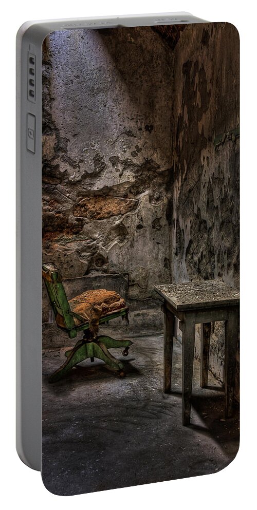 Chair Portable Battery Charger featuring the photograph Another One Bites the Dust by Evelina Kremsdorf