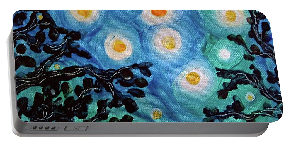 Finger Paints Portable Battery Charger featuring the painting Another Starry Night by Michele Myers