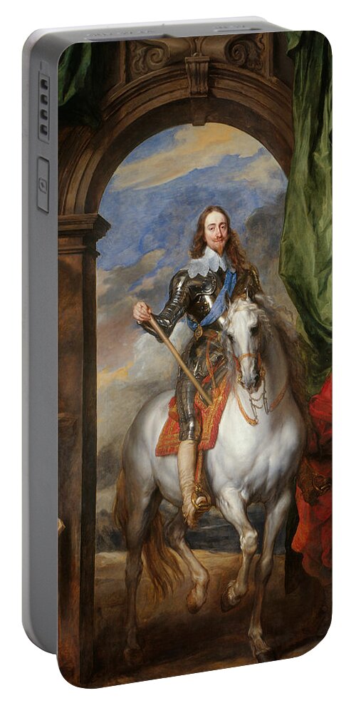 Anthony Van Dyck Portable Battery Charger featuring the painting Anthony van Dyck - Charles I with M. de St Antoine by Anthony van Dyck
