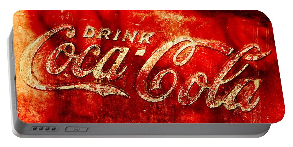 Ice Box Portable Battery Charger featuring the photograph Antique Coca-Cola Cooler by Stephen Anderson