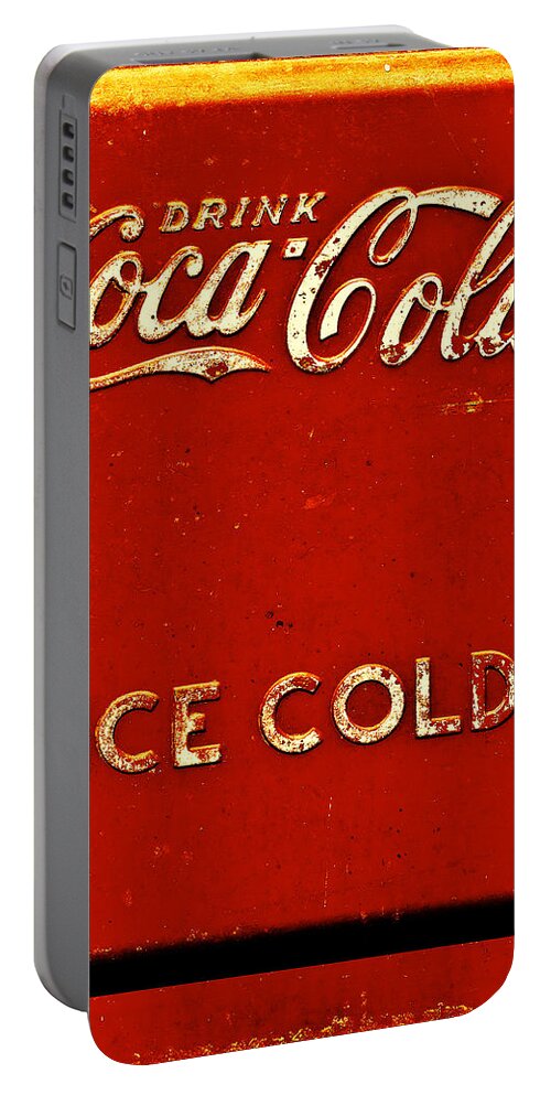  Antique Ice Box Portable Battery Charger featuring the photograph Antique soda cooler 6 by Stephen Anderson
