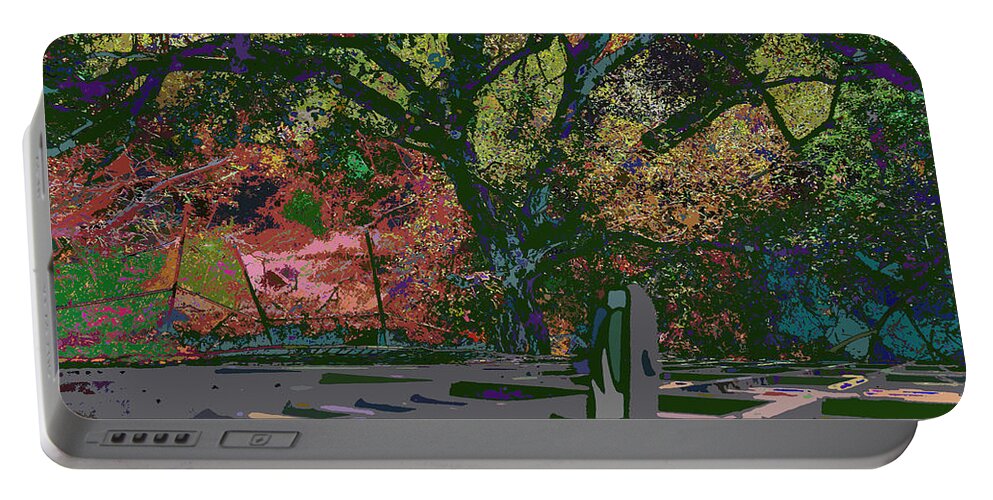  Colorfication Portable Battery Charger featuring the photograph Colorfication - Treescape My Backyard by Kenneth James
