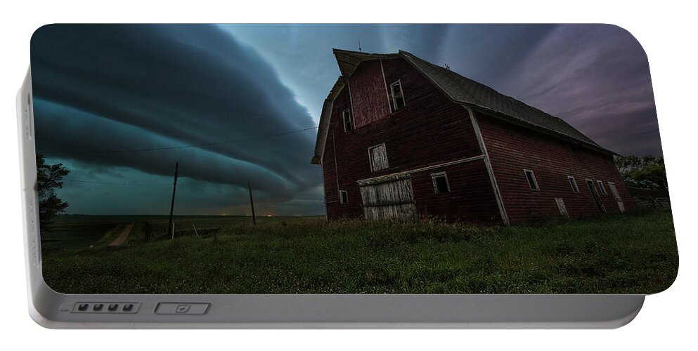 Shelf Cloud Portable Battery Charger featuring the photograph Anxiety by Aaron J Groen