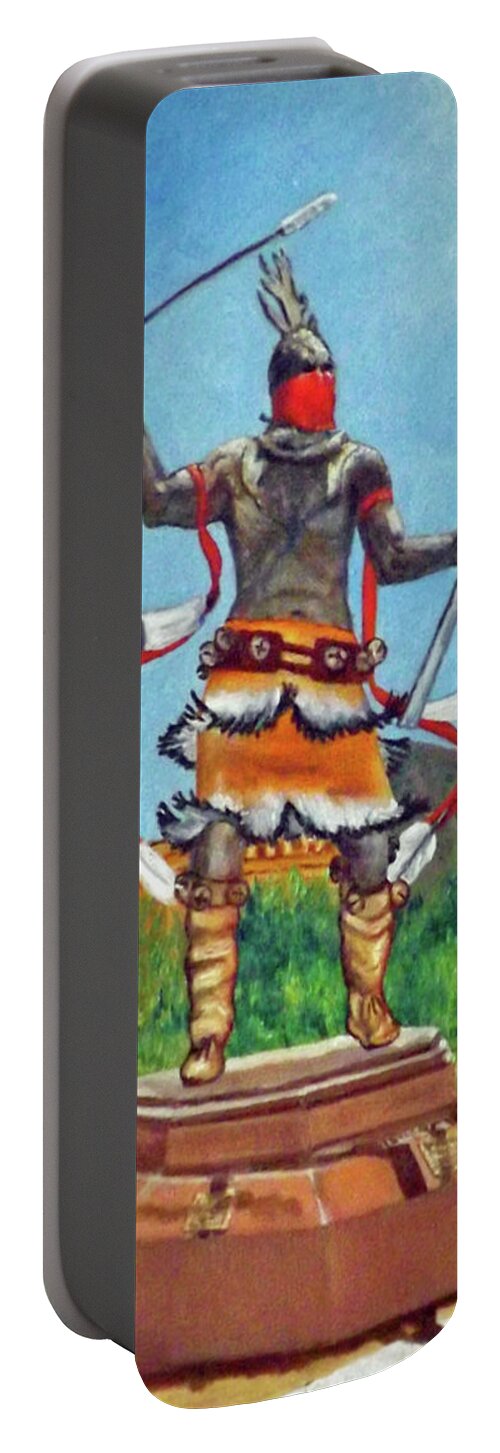 Figure Portable Battery Charger featuring the painting Apache Mountain Spirit Dancer by Carl Owen