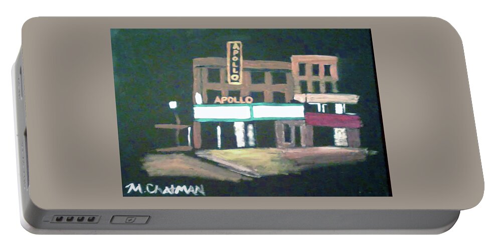 Apollo Theater Portable Battery Charger featuring the painting Apollo Theater New York City by Michael Chatman