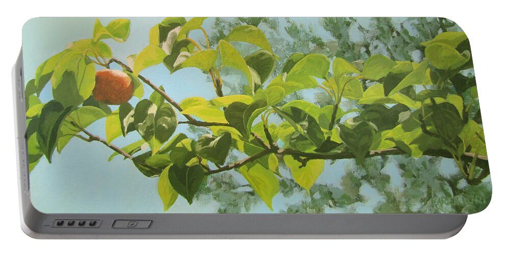 Trees Portable Battery Charger featuring the painting Apple A Day by Karen Ilari