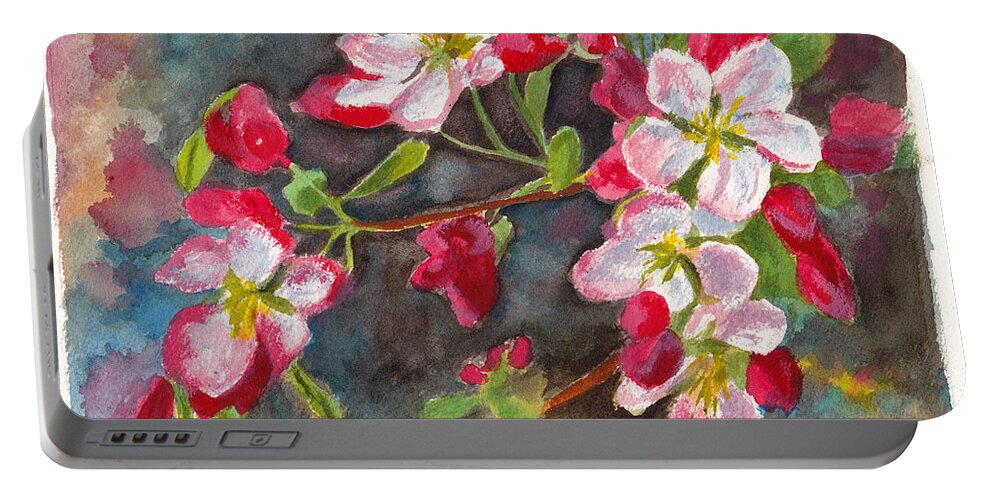 Blossom Portable Battery Charger featuring the painting Apple Blossom 2 by Dai Wynn