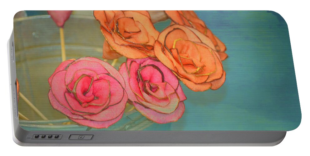 Flowers Portable Battery Charger featuring the photograph Apple Roses by Traci Cottingham