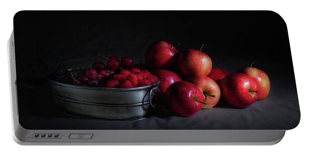 Abundance Portable Battery Charger featuring the photograph Apples and Berries Panoramic by Tom Mc Nemar