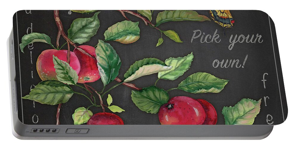 Apples Portable Battery Charger featuring the painting Apples-JP3913 by Jean Plout
