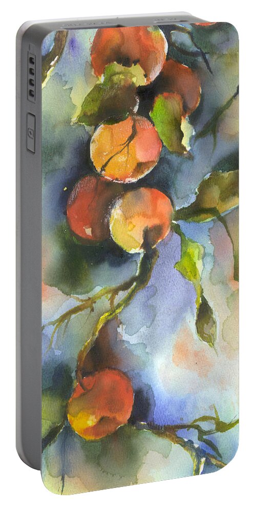 Apples Portable Battery Charger featuring the painting Apples by Robin Miller-Bookhout