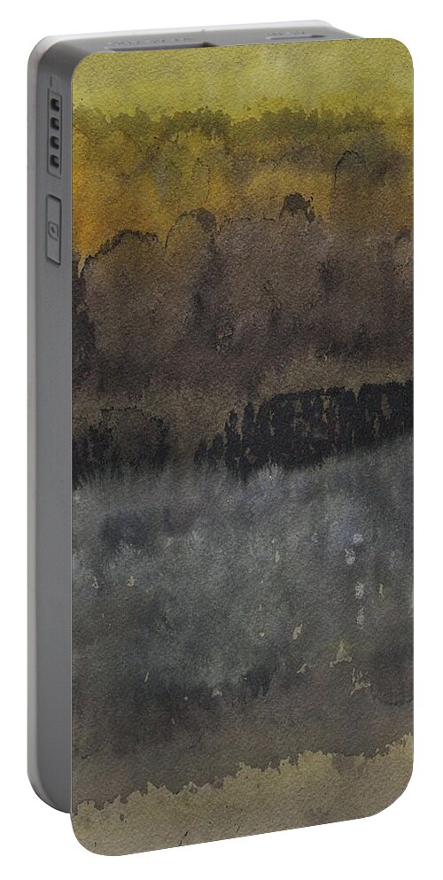 Ruins Portable Battery Charger featuring the painting Approach to the Ruins original painting by Sol Luckman