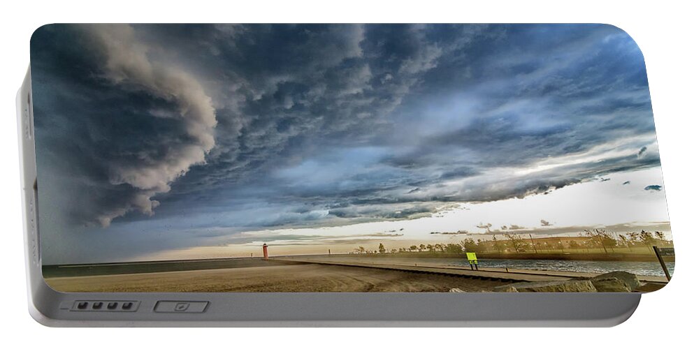 Beach Portable Battery Charger featuring the photograph Approaching Storm by Wild Fotos