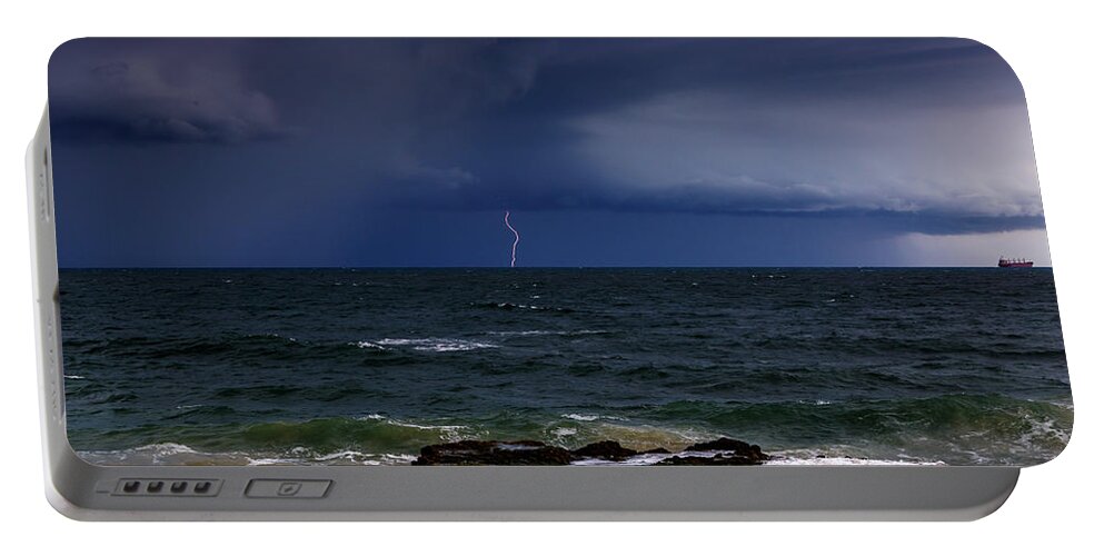 Thunder Storm Portable Battery Charger featuring the photograph Approaching Thunder Storm by Robert Caddy